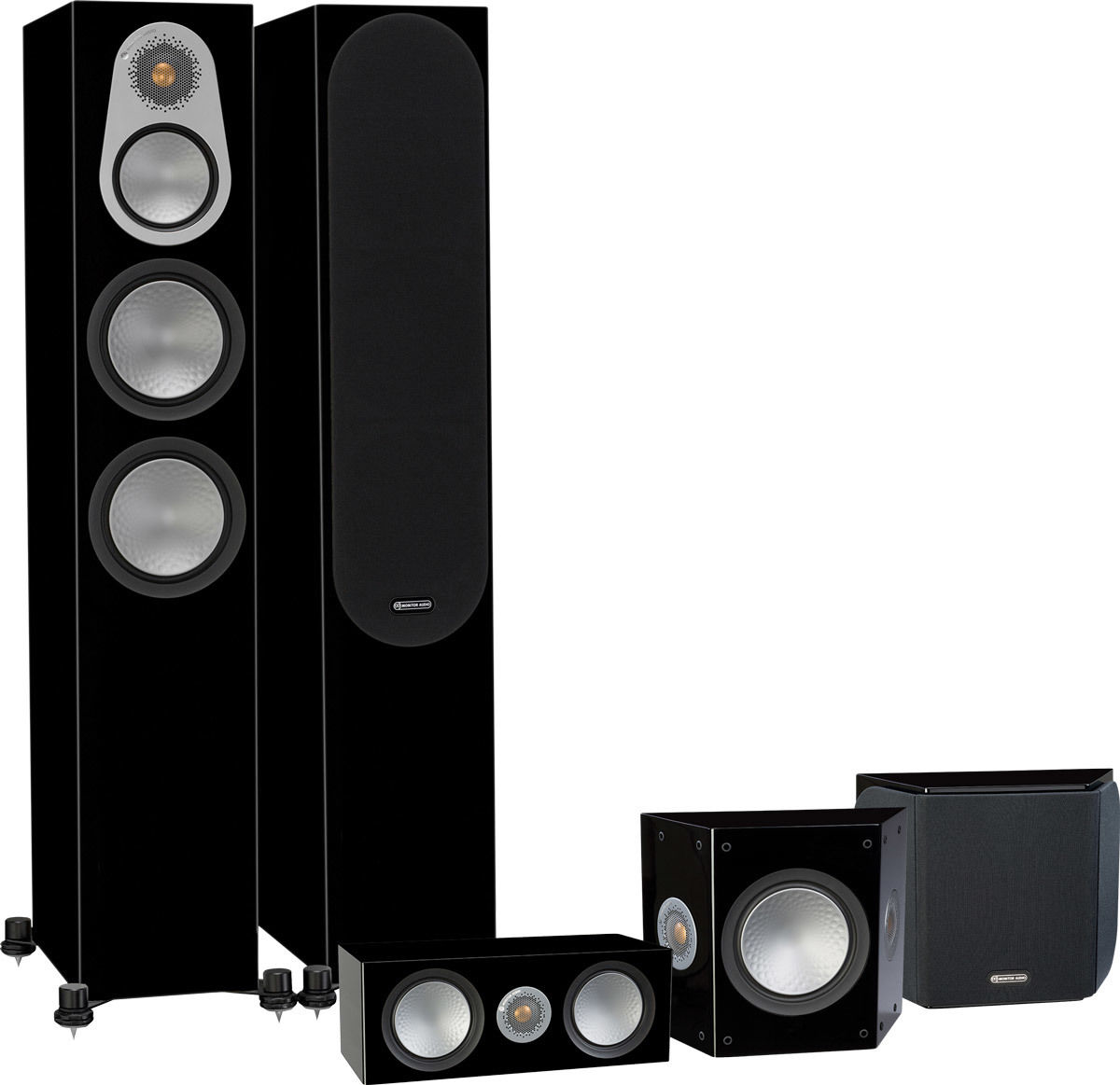 Packs d'enceintes grand spectacle Monitor Audio Silver 300 HC 5.0 Noir laqué
