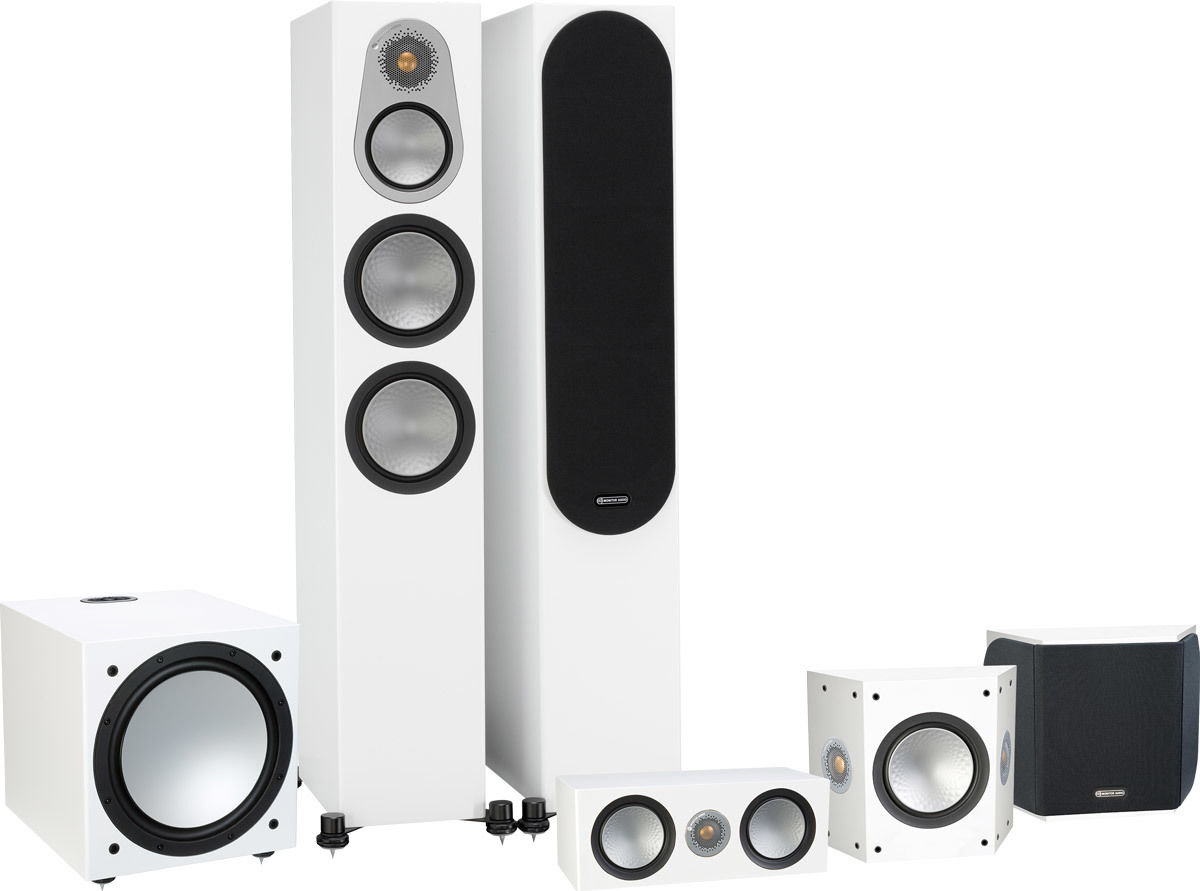 Packs d'enceintes grand spectacle Monitor Audio Silver 300 HC 5.1 Blanc mat