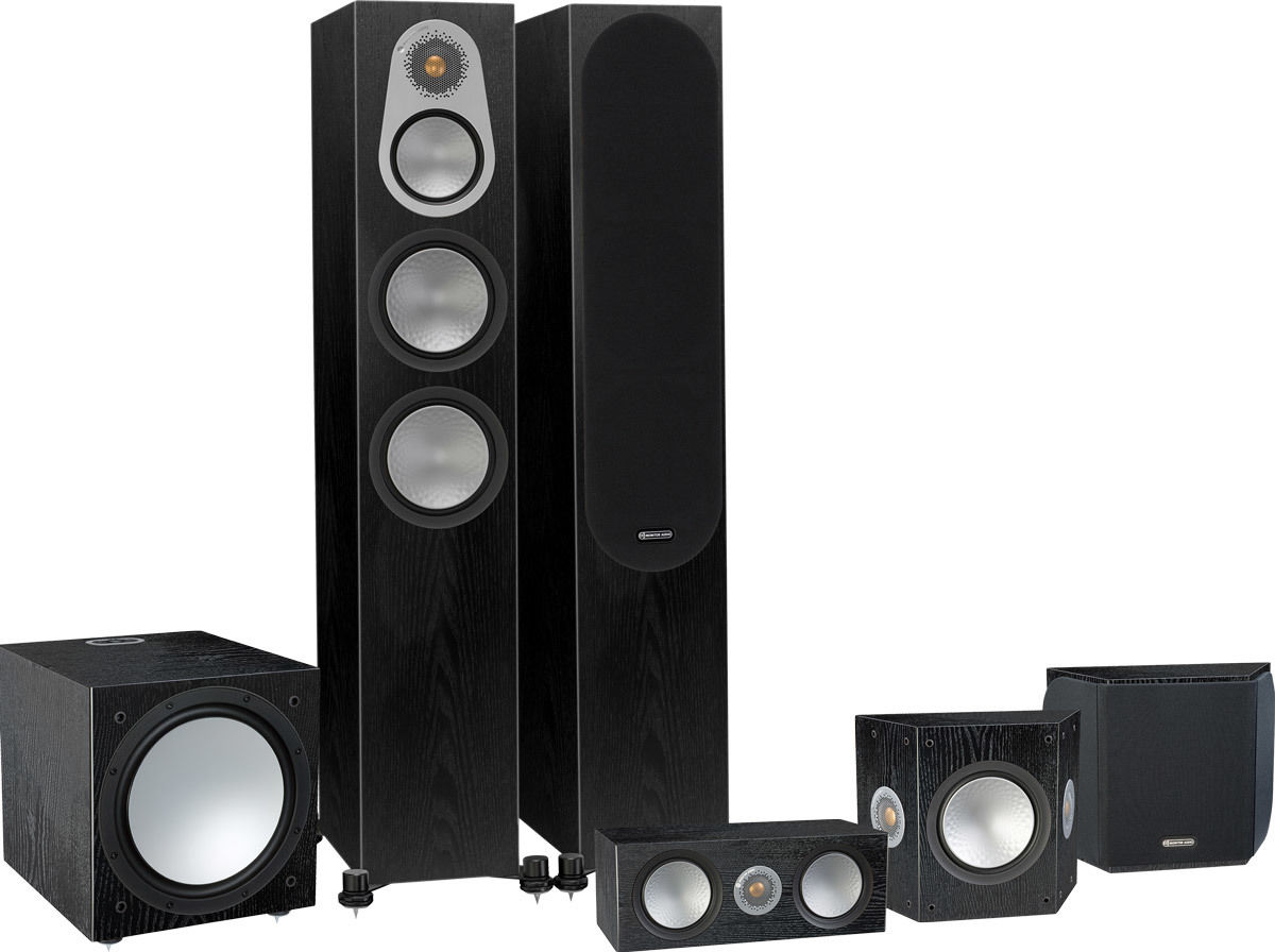 Packs d'enceintes grand spectacle Monitor Audio Silver 300 HC 5.1 Bois noir