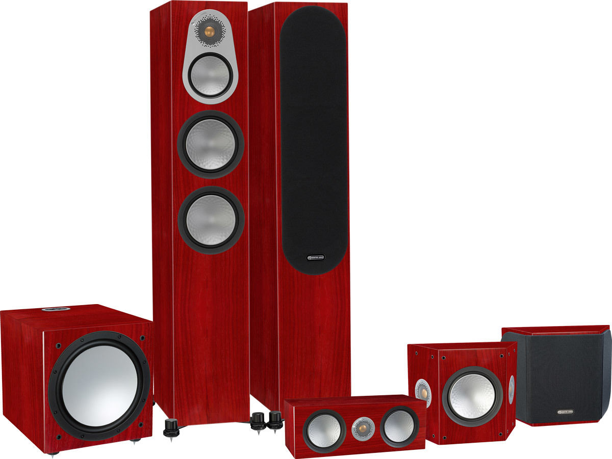 Packs d'enceintes grand spectacle Monitor Audio Silver 300 HC 5.1 Bois de rose