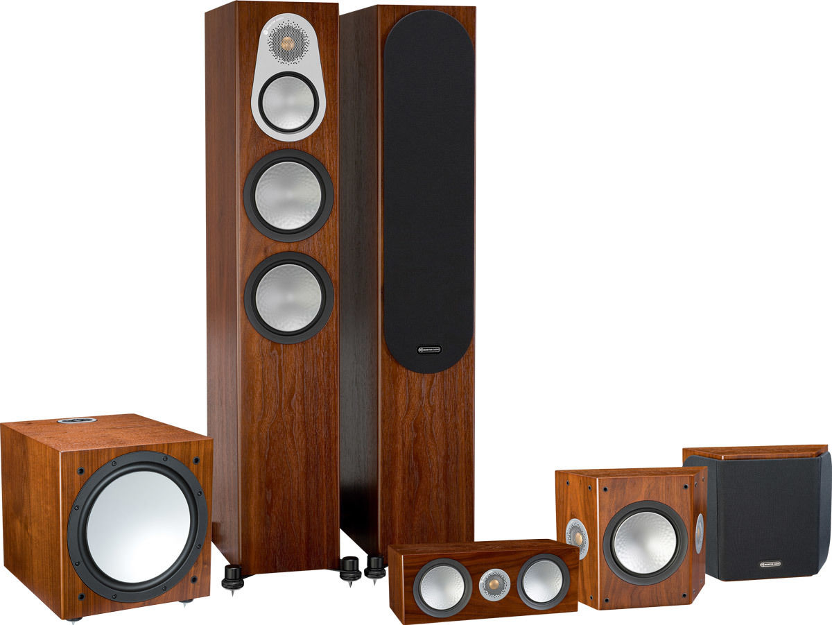 Packs d'enceintes grand spectacle Monitor Audio Silver 300 HC 5.1 Noyer