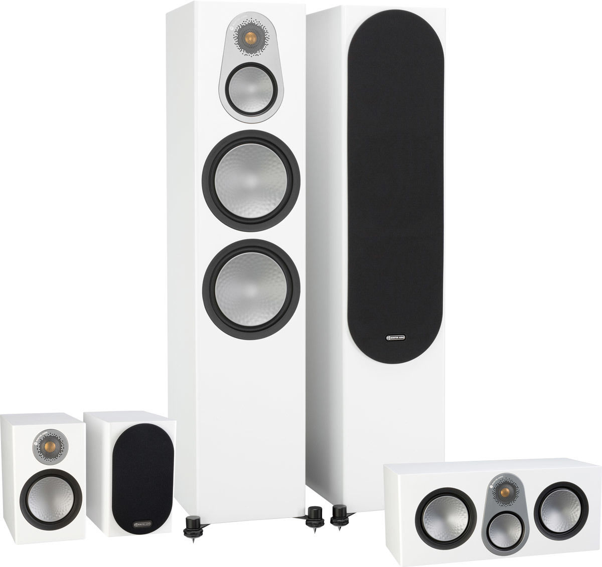 Packs d'enceintes grand spectacle Monitor Audio Silver 500 HC 5.0 Blanc mat