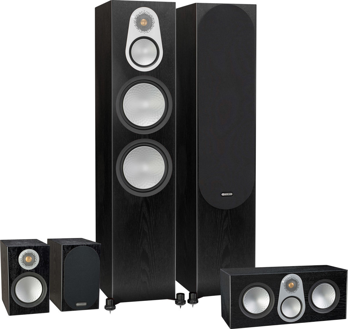 Packs d'enceintes grand spectacle Monitor Audio Silver 500 HC 5.0 Bois noir