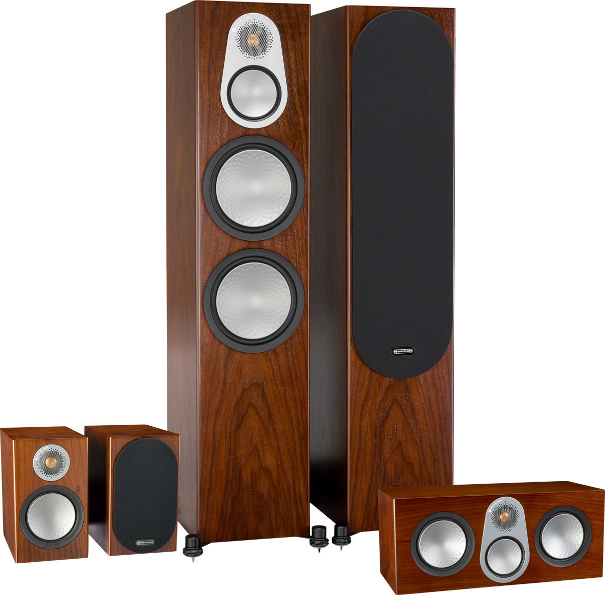 Packs d'enceintes grand spectacle Monitor Audio Silver 500 HC 5.0 Noyer