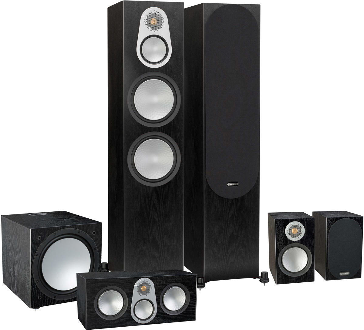 Packs d'enceintes grand spectacle Monitor Audio Silver 500 HC 5.1 Bois noir