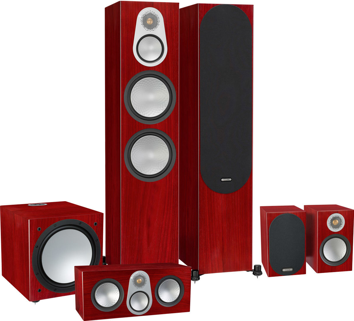 Packs d'enceintes grand spectacle Monitor Audio Silver 500 HC 5.1 Bois de rose