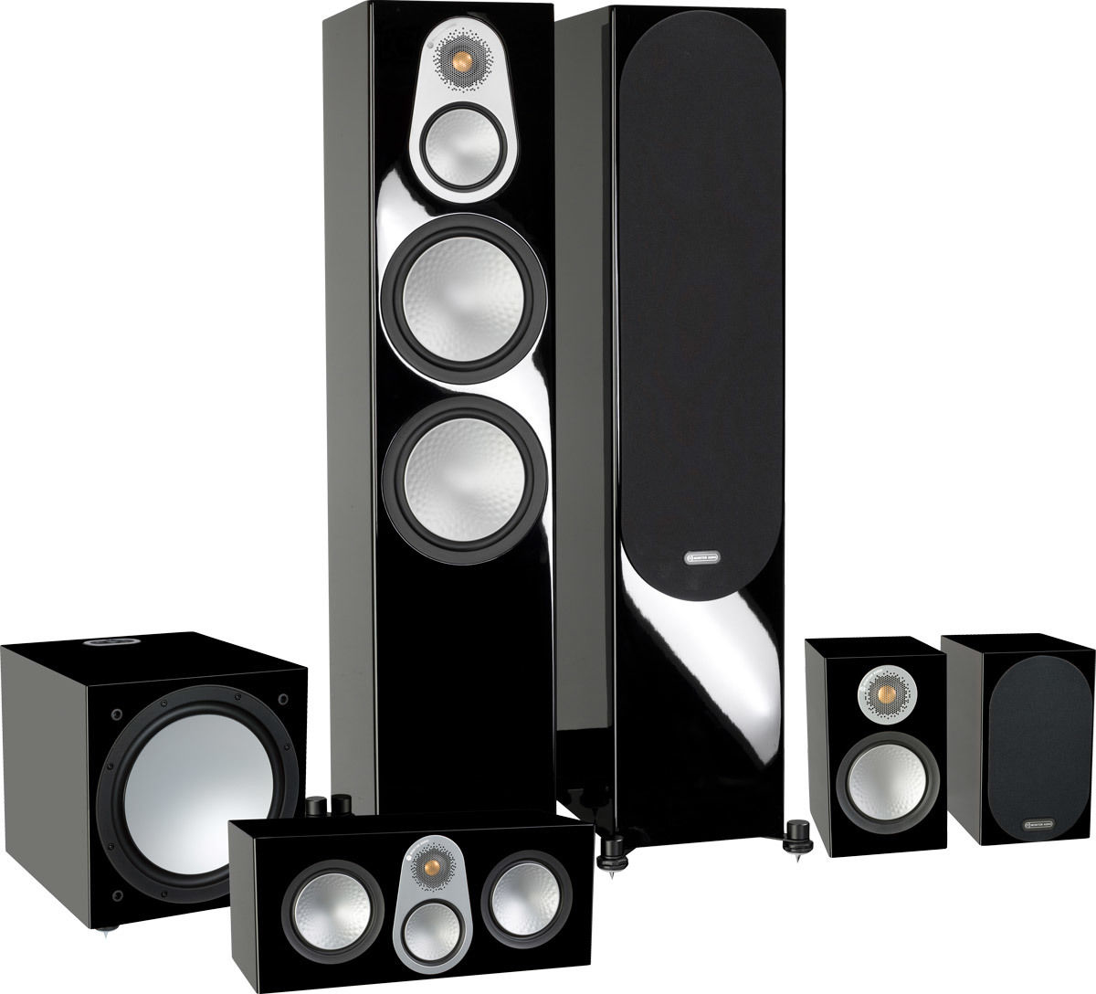 Packs d'enceintes grand spectacle Monitor Audio Silver 500 HC 5.1 Noir laqué