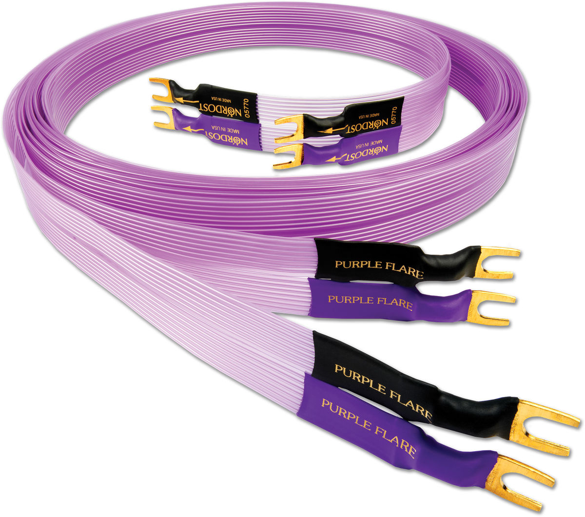 Câbles d'enceintes montés Nordost Purple Flare Fourches (3 m)