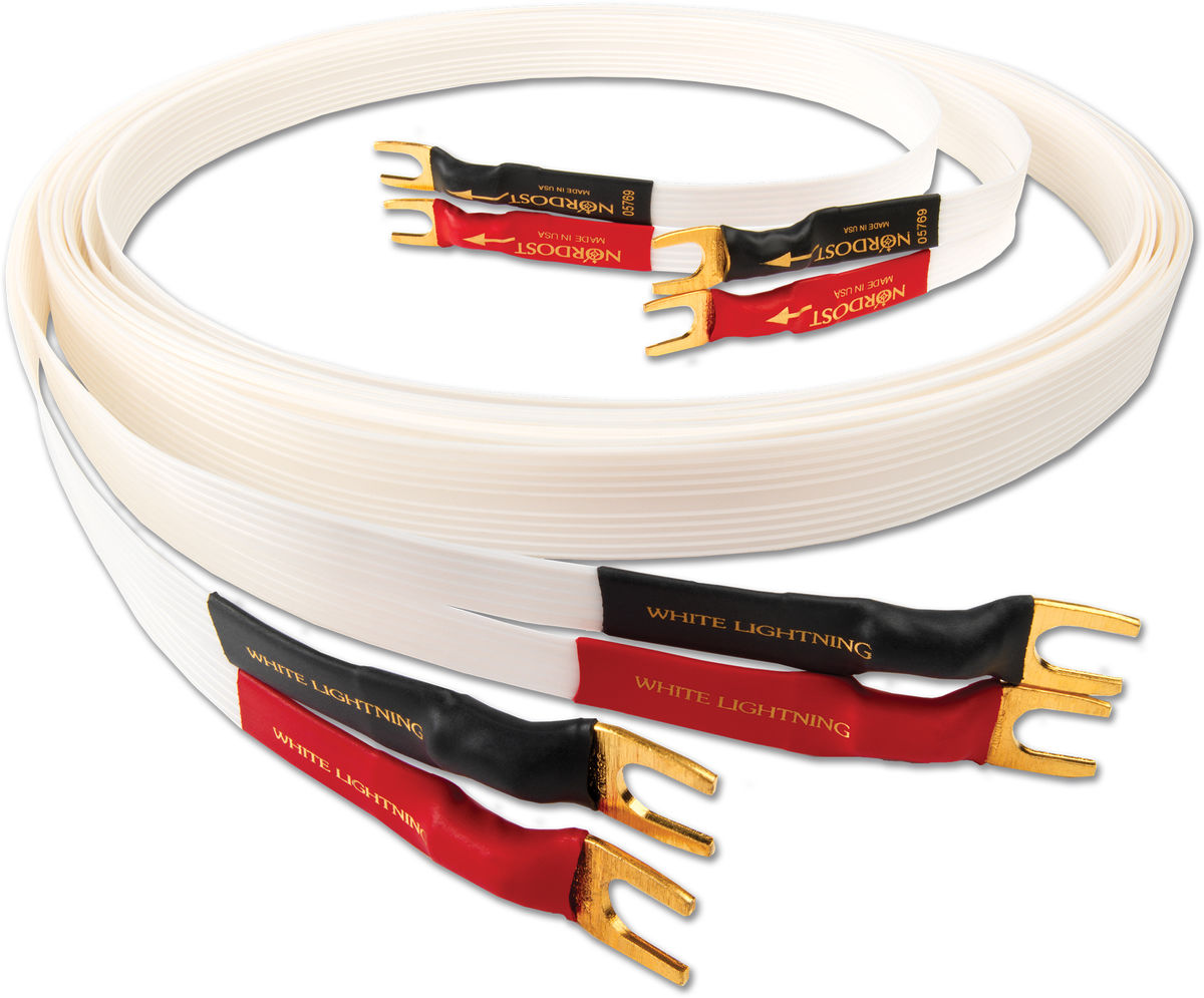Câbles d'enceintes montés Nordost White Lightning Fourches (3 m)