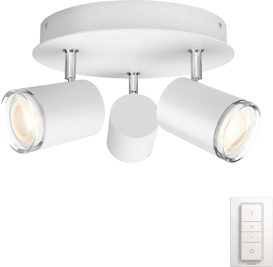 Plafonnier spot 3 lumières E14 25W Corep Ottawa blanc H.16.5 x 22 cm