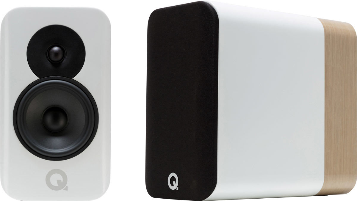 Enceintes compactes Q Acoustics Concept 300 Blanc & Chêne