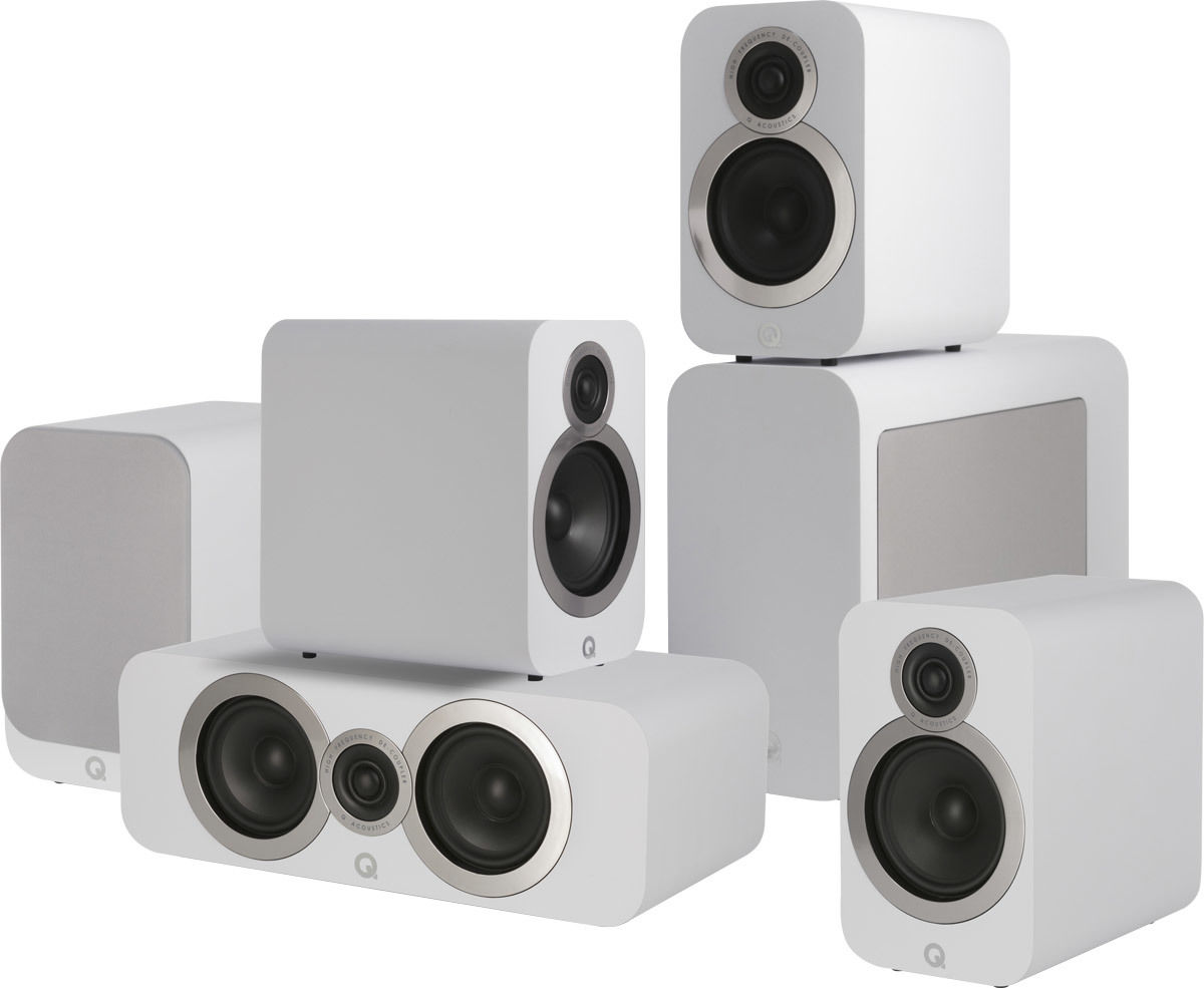 Packs d'enceintes grand spectacle Q Acoustics 3020i Cinema Pack Blanc Mat