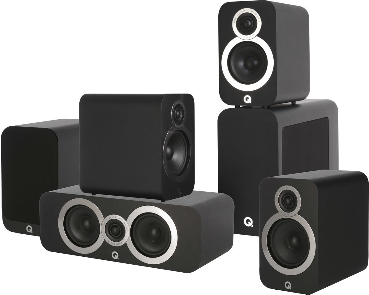 Packs d'enceintes grand spectacle Q Acoustics 3020i Cinema Pack Noir Mat
