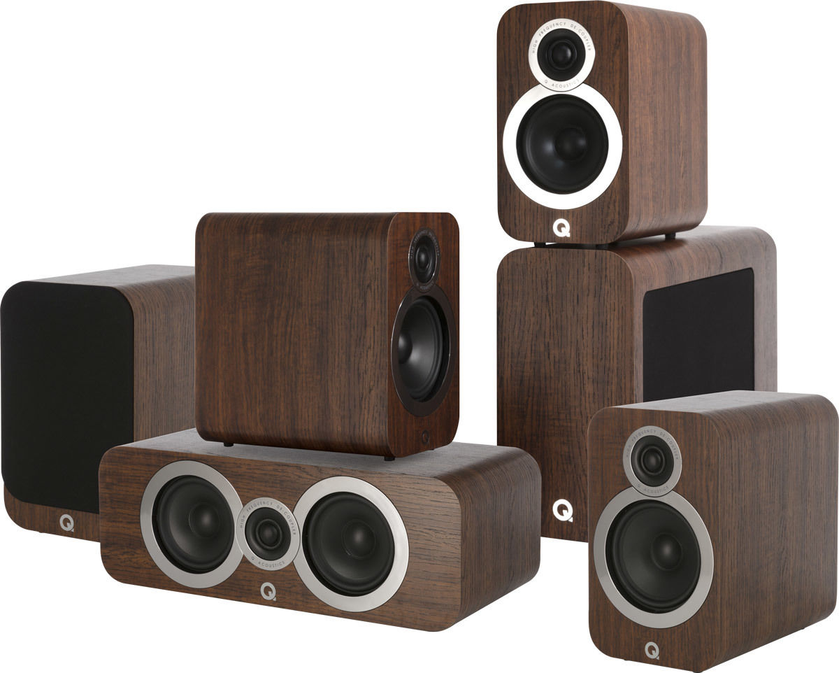 Packs d'enceintes grand spectacle Q Acoustics 3020i Cinema Pack Noyer