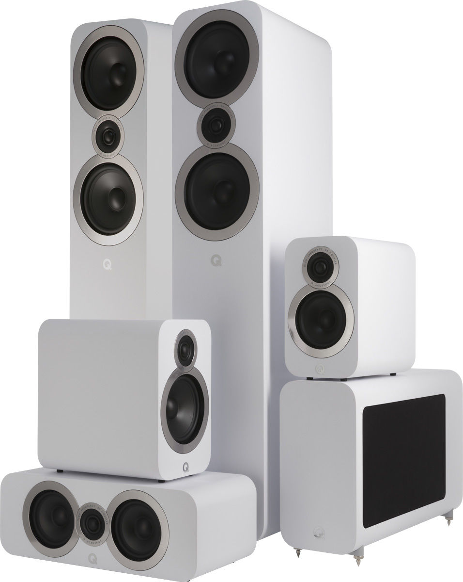 Packs d'enceintes grand spectacle Q Acoustics 3050i Cinema Pack Blanc Mat