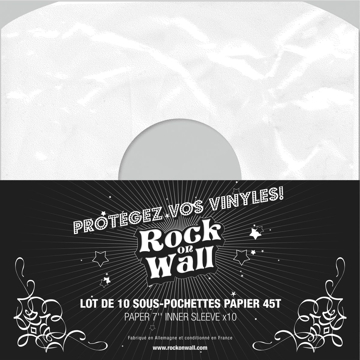 Pochettes vinyle Rock on wall Pochette souple 45T (lot de 20)