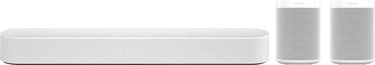 Home-cinéma sans fil Sonos Beam Blanc + Play One SL Blanc
