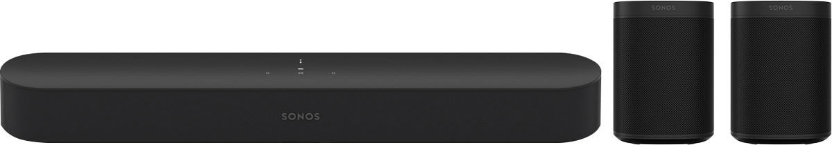 Home-cinéma sans fil Sonos Beam Noir + Play One SL Noir