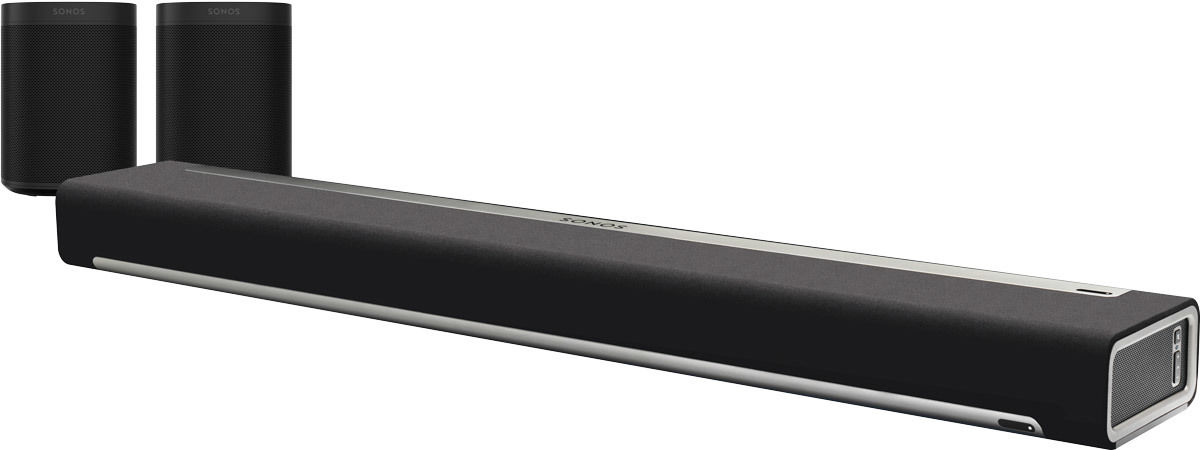 Home-cinéma sans fil Sonos PLAYBAR + One SL Noir (x2)
