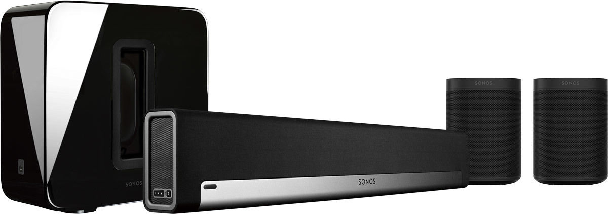 Home-cinéma sans fil Sonos PLAYBAR + One SL Noir (x2) + SUB