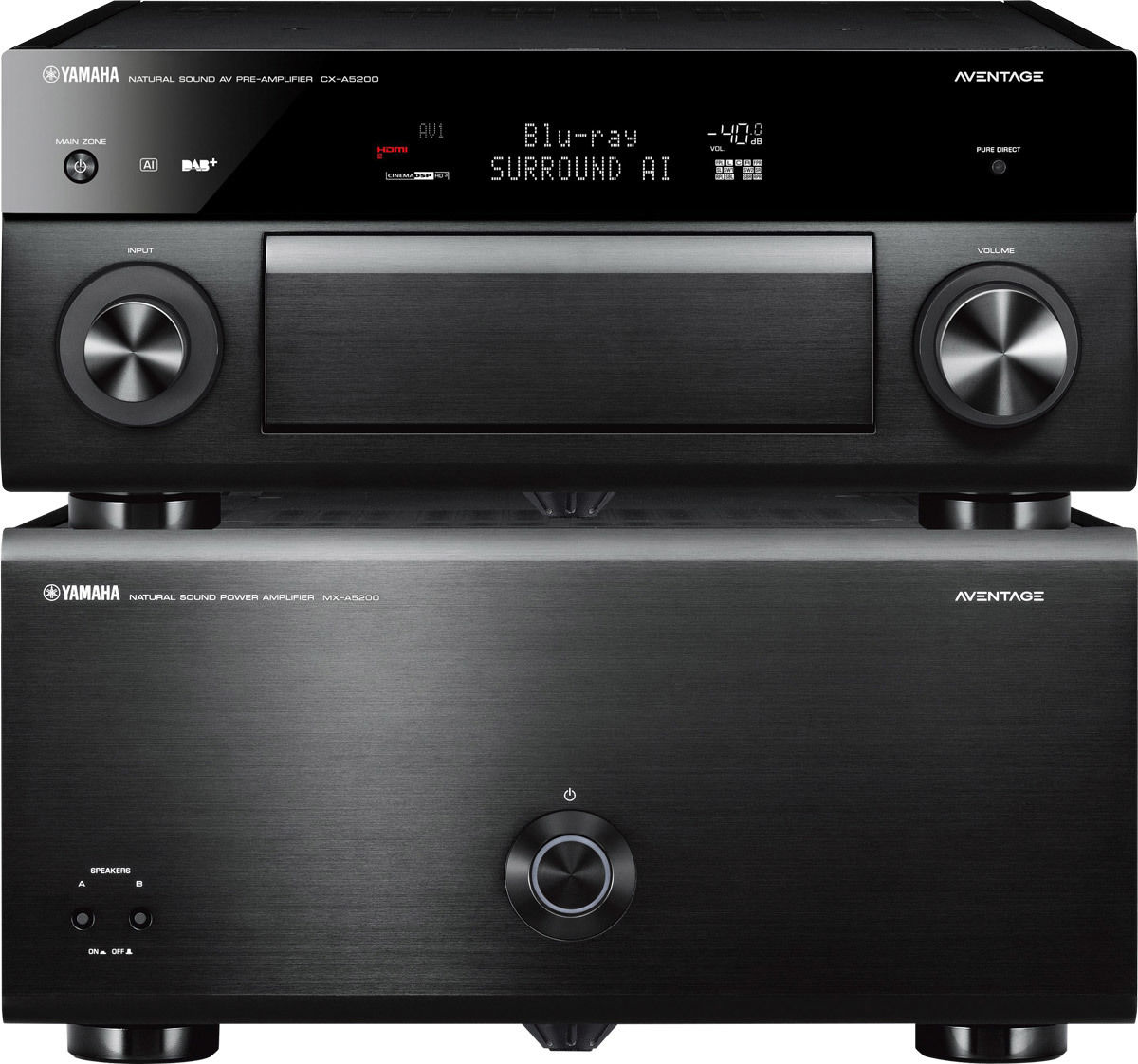 Amplis home-cinéma Yamaha MusicCast CX-A5200 Noir + MX-A5200 Noir