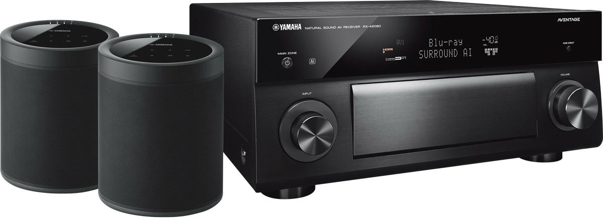 Amplis home-cinéma Yamaha MusicCast RX-A2080 Noir + paire de MusicCast 20 Noir