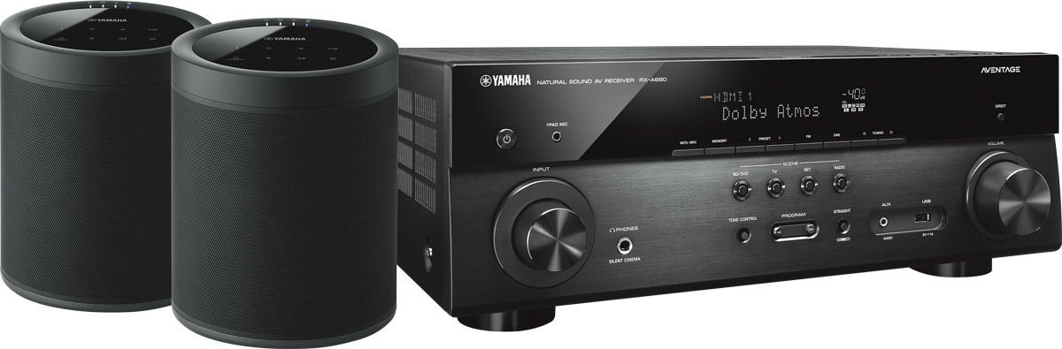 Amplis home-cinéma Yamaha MusicCast RX-A680 Noir + paire de MusicCast 20 Noir