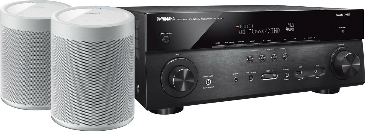 Amplis home-cinéma Yamaha MusicCast RX-A780 Noir + paire de MusicCast 20 Blanc