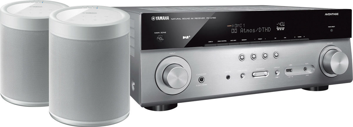 Amplis home-cinéma Yamaha MusicCast RX-A780 Titane + paire de MusicCast 20 Blanc
