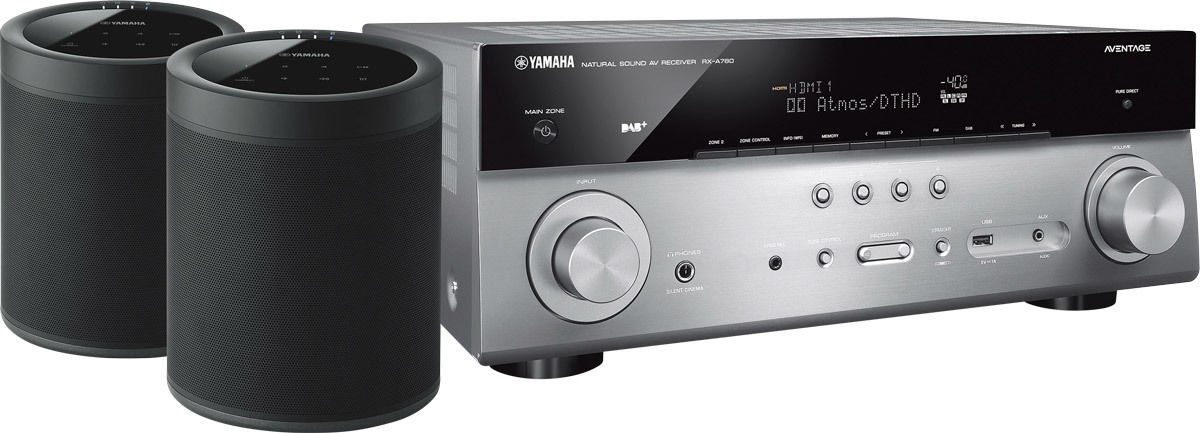 Amplis home-cinéma Yamaha MusicCast RX-A780 Titane + paire de MusicCast 20 Noir