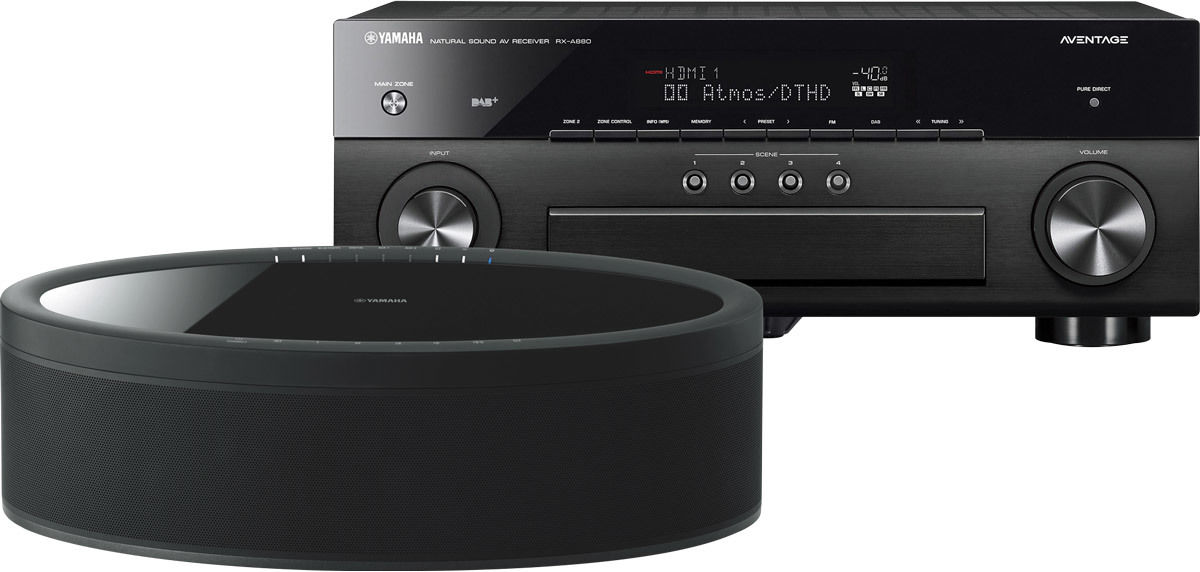 Amplis home-cinéma Yamaha MusicCast RX-A880 Noir + MusicCast 50 Noir