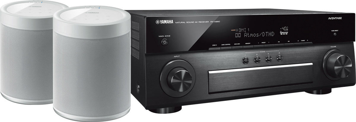 Amplis home-cinéma Yamaha MusicCast RX-A880 Noir + paire de MusicCast 20 Blanc