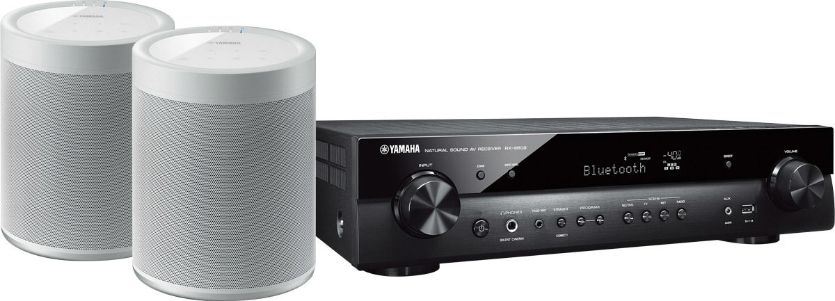 Amplis home-cinéma Yamaha MusicCast RX-S602 Noir + paire de MusicCast 20 Blanc