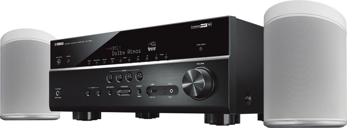 Amplis home-cinéma Yamaha MusicCast RX-V685 Noir + paire de MusicCast 20 Blanc