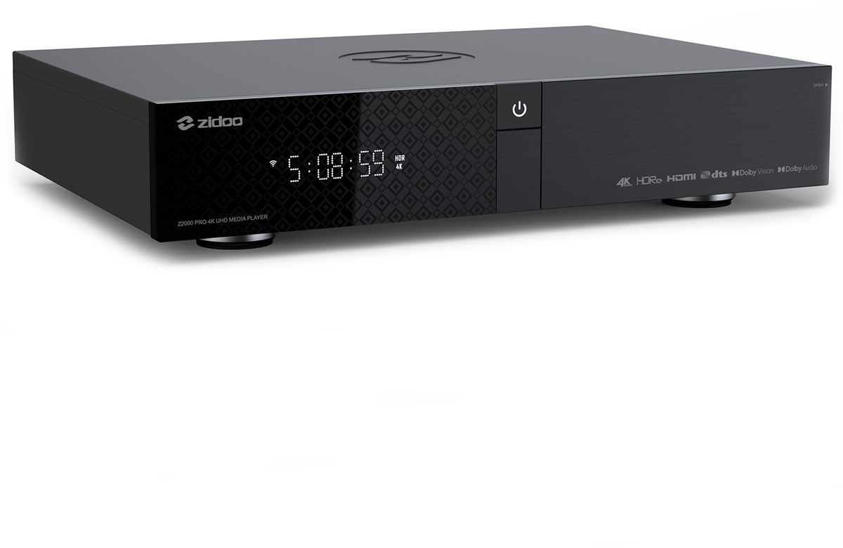 Zidoo Z1000 Pro – Lettore Multimediale 4K UHD Con Android 9, HDD Interno E Display LED – Nero