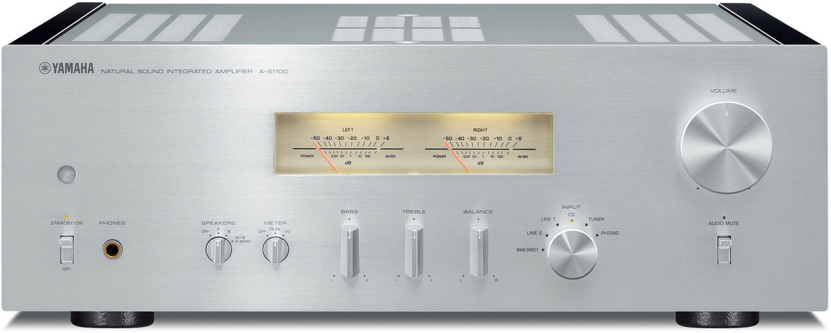 Amplis hi-fi stéréo Yamaha A-S1100 Silver flancs noir laqué
