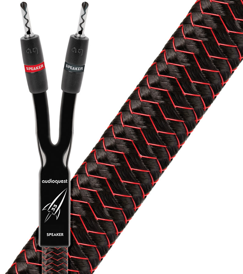 Câbles d'enceintes montés Audioquest Rocket 33 Bananes (2x3 m)