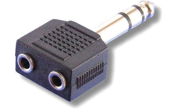 Adaptateurs audio SVD Pro Jack 6,35 stéréo mâle / 2 x jack 3,5 stéréo femelle