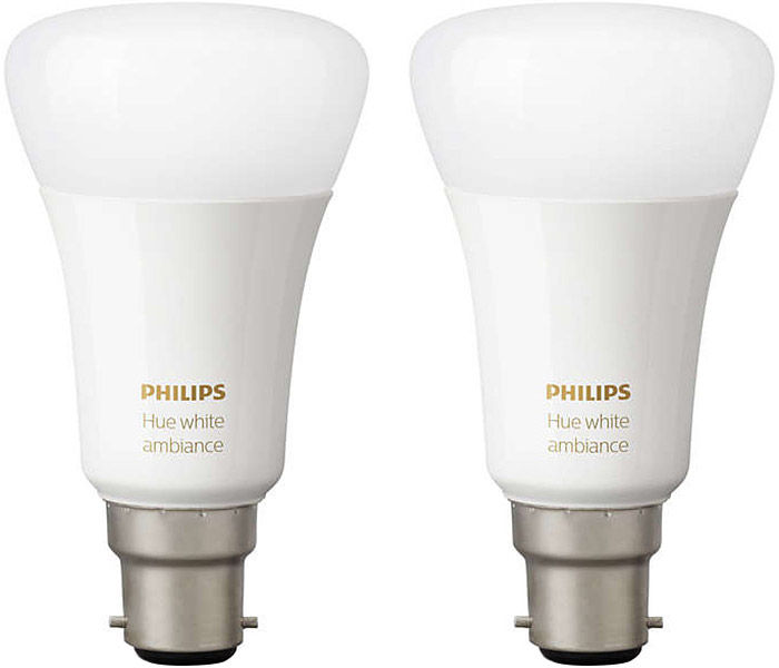 Éclairage connecté Philips Hue Ambiance B22 (lot de 2)