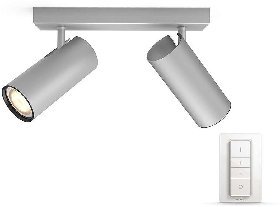 Éclairage connecté Philips Hue Buratto 2 Spots Silver