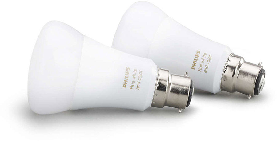 Éclairage connecté Philips Hue White and Color B22 (lot de 2)