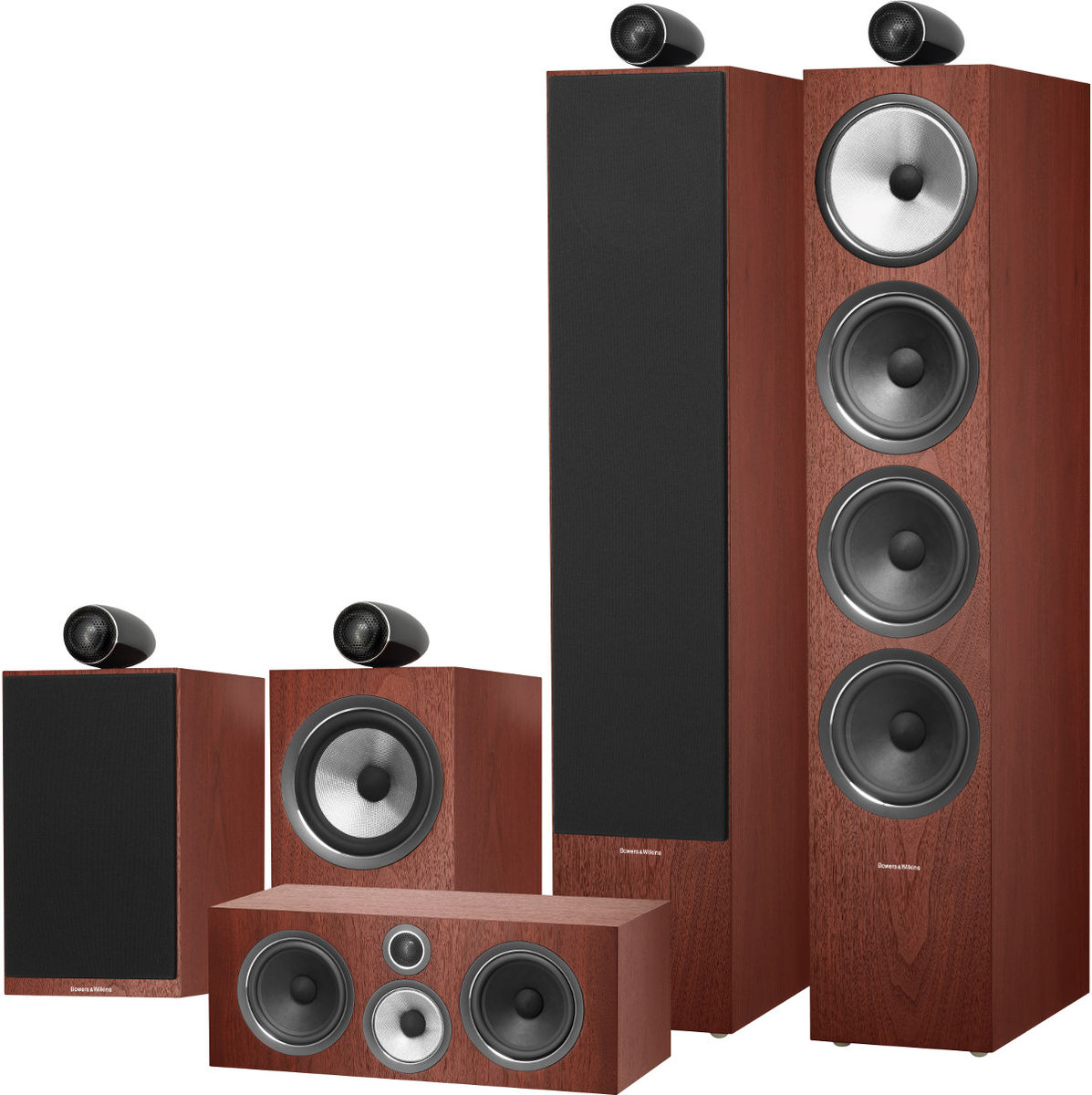 Packs d'enceintes grand spectacle B&W 702 S2 Cinéma 5.0 Bois de rose