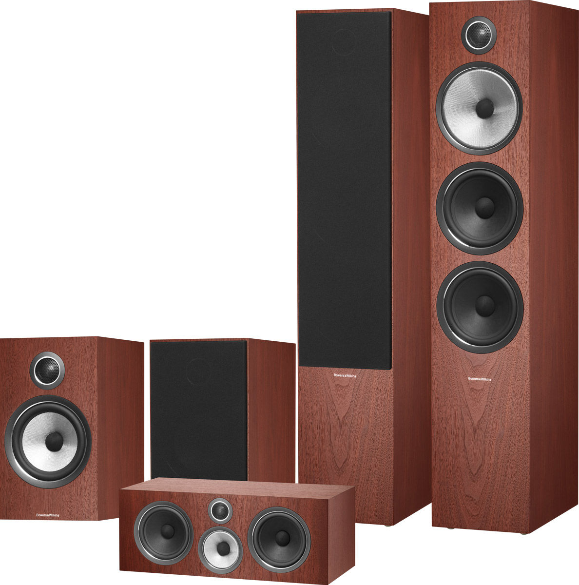 Packs d'enceintes grand spectacle B&W 703 S2 Cinéma 5.0 Bois de rose