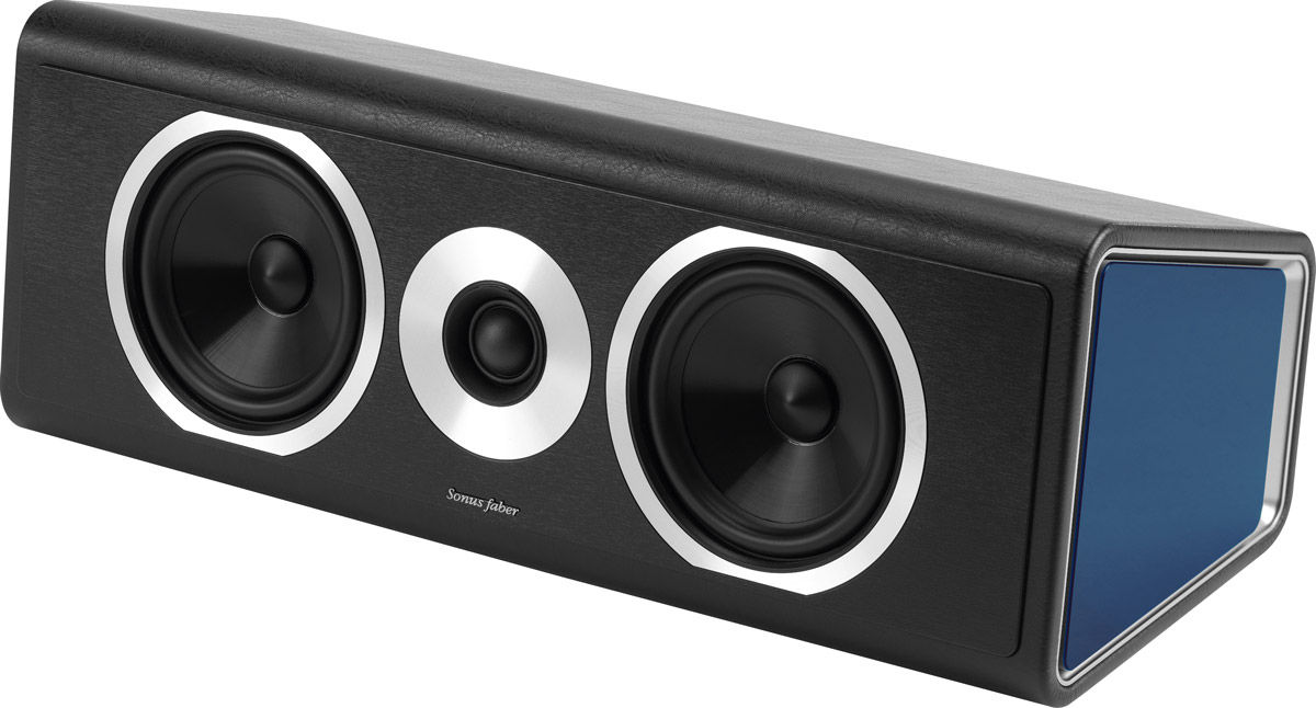 Enceintes centrales Sonus Faber Chameleon C flancs bleus