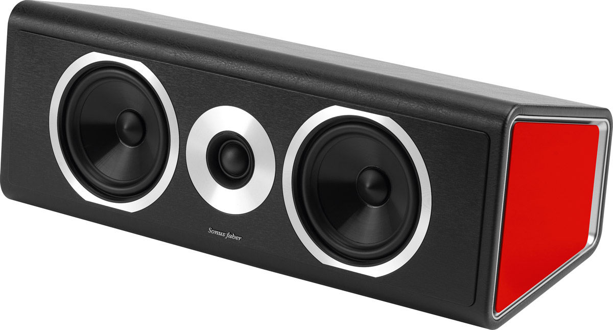 Enceintes centrales Sonus Faber Chameleon C flancs rouges