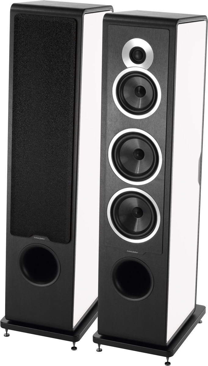 Enceintes colonne Sonus Faber Chameleon T flancs blancs