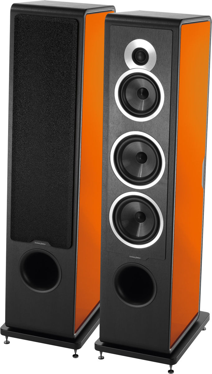 Enceintes colonne Sonus Faber Chameleon T flancs orange