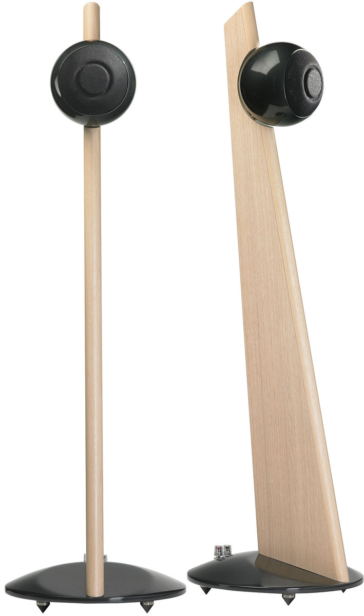 Enceintes colonne Cabasse iO2 Noir laqué sur pied chêne