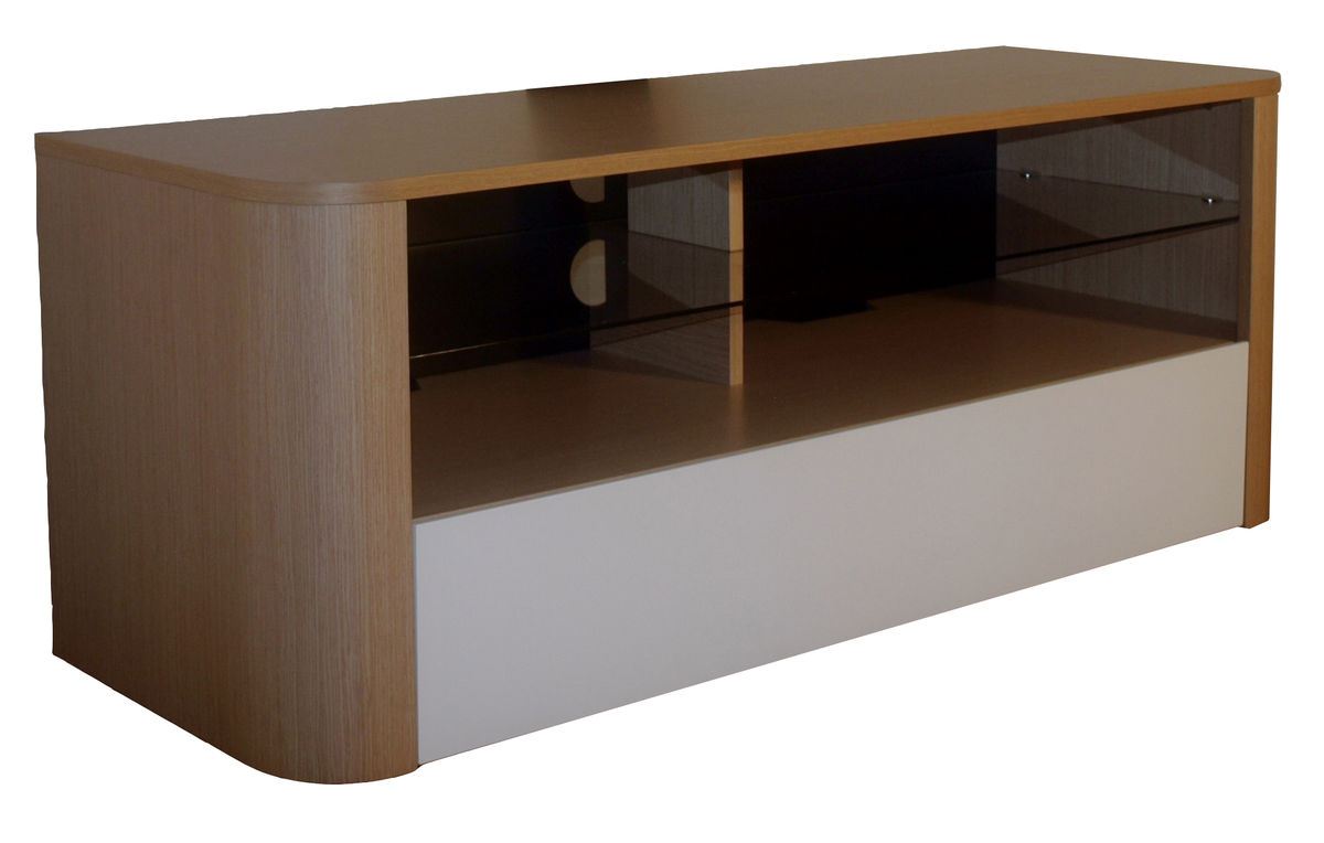 Meubles TV-Vidéo Alphason Hugo Noyer et Blanc