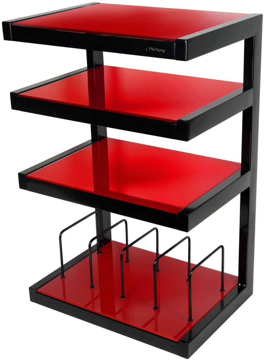 Meubles hi-fi NorStone Esse hi-fi Vinyl noir verres rouges